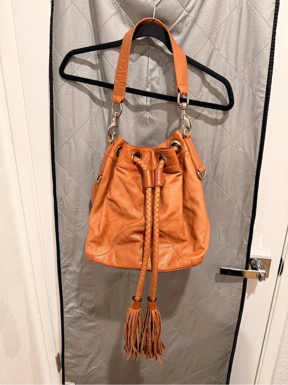 Rebecca Minkoff Tan Drawstring Tassel Bucket Bag - Women